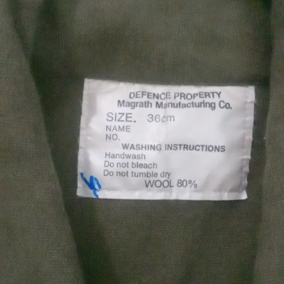 Army green wool button up - Picture 2 of 5